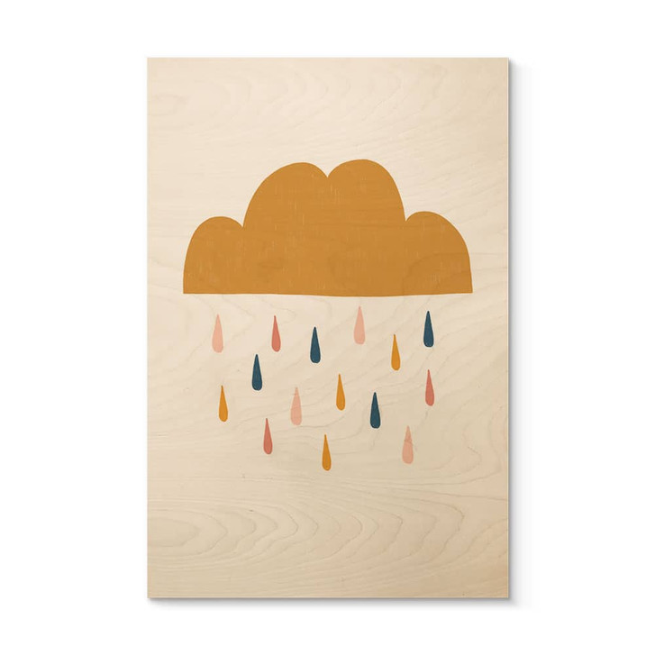 Holzbild Fröhlicher Regen in Pastelltönen - Lisboa - WA432532