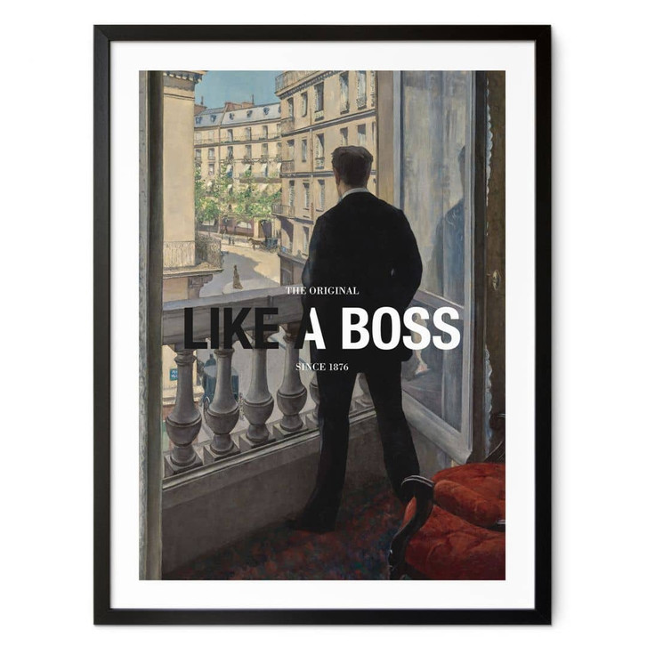 Poster Like a Boss - Inspiriert von Caillebotte - Junger Mann am Fenster - WA417561