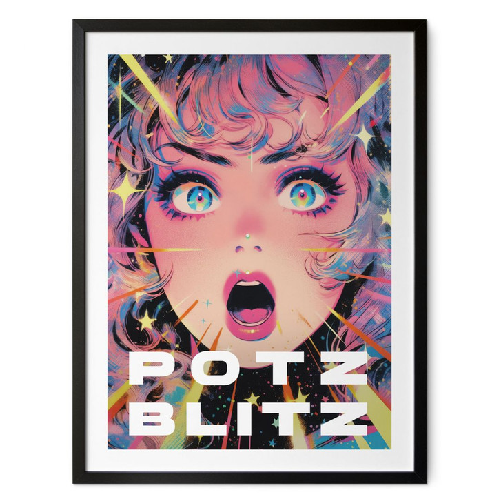 Poster mit Redewendung - Potzblitz im Anime-Stil - Treechild - WA483658