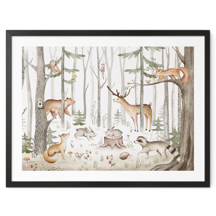 Tier-Poster für Kinder - Abenteuer mit Waldtieren - Kvilis - WA498855