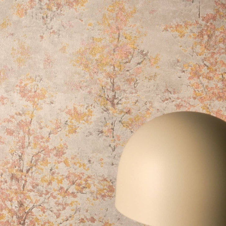 Vliestapete Astrid Whispering Woods Beige Gelb Braun - Waldtapete Bäume Aquarell Naturtapete - WA507055