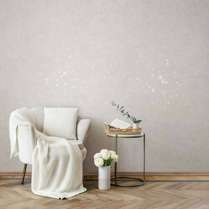 Vliestapete Beton, Uni Putzoptik Uni in Weiss - WA483059