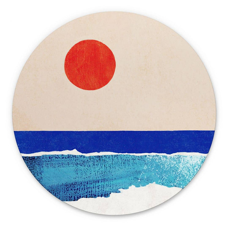 Wandbild Ruhiger Strand bei Sonnenuntergang - Rivers - Alu-Dibond Rund - WA464957