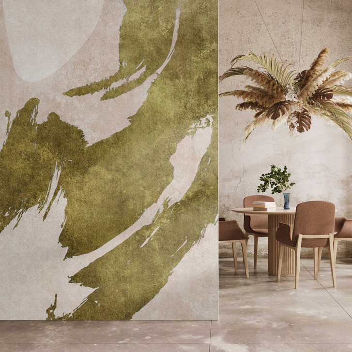 Fototapete Abstrakt mit grünem Pinselstrich Fototapete - Vliestapete - WA386074