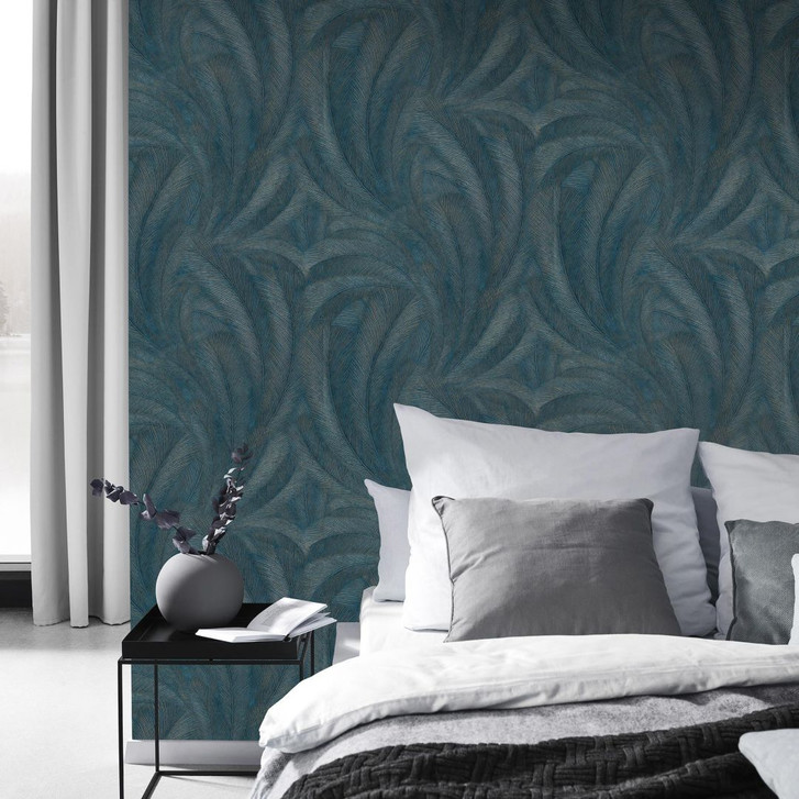 Blättermotivtapete Elysium türkis - WA481662