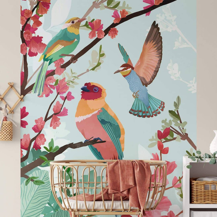 Fototapete Goed Blauw - Vögel im Sommer - WA331211