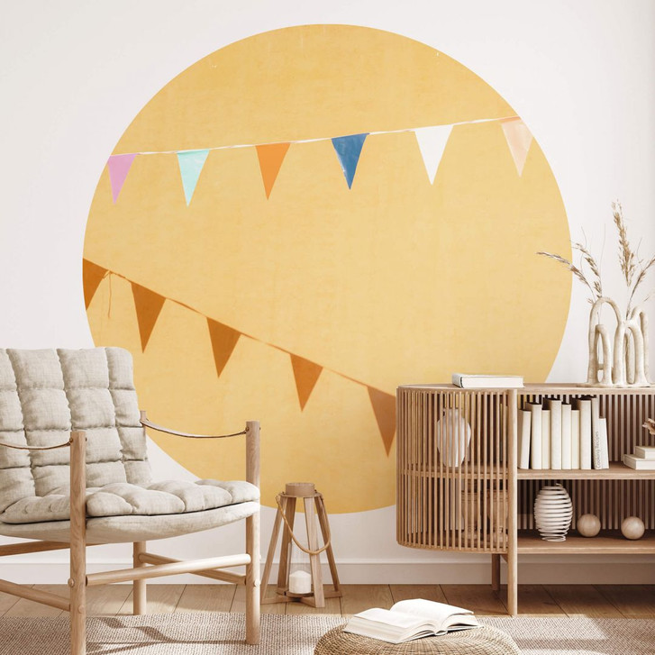 Fototapete Mexikanische Flaggen Rund - Zwart - Selbstklebend/Vlies - WA467301