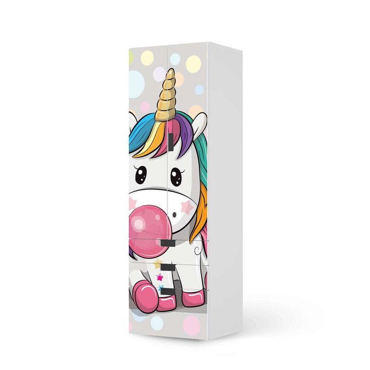 Klebefolie IKEA Stuva / Malad - 3 Schubladen und 2 grosse Türen - Rainbow das Einhorn - CR111848