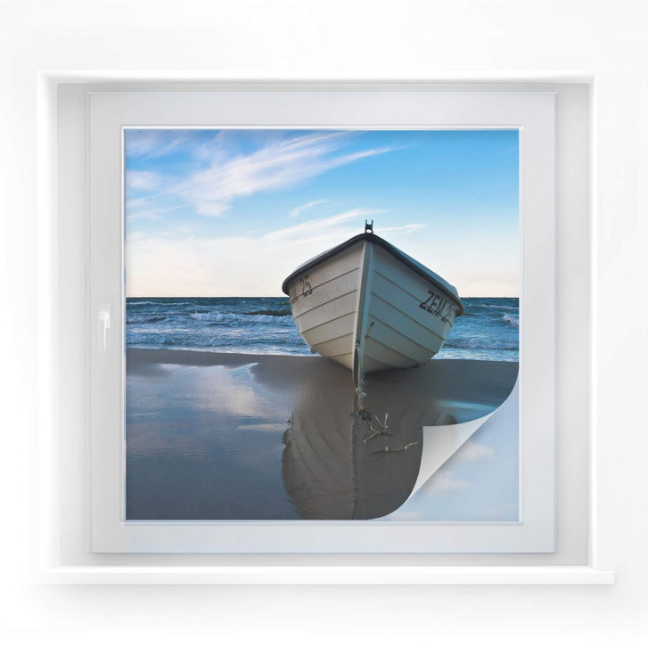 Sichtschutzfolie Einsames Boot am Ufer - quadratisch - WA174767