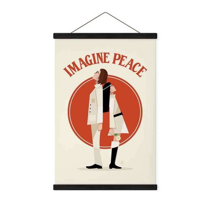 Stoffbild Imagine Peace - Zwei für Frieden und Hoffnung - Retrodrome - WA436038
