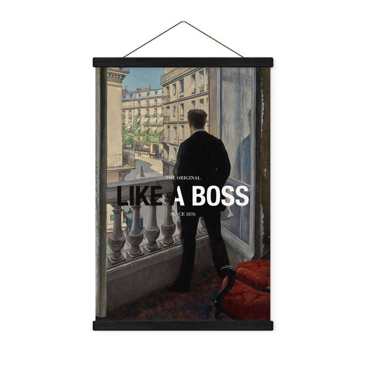 Stoffbild Like a Boss - Inspiriert von Caillebotte - Junger Mann am Fenster - WA417690