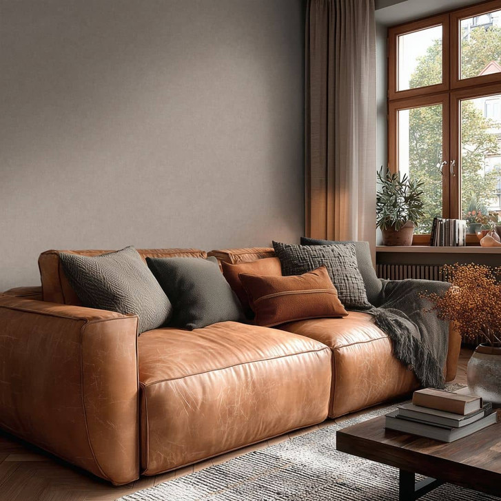 Vliestapete Braun Grau Metallic Strukturtapete Uni Tapete taupe glänzend struktur modern - WA492862