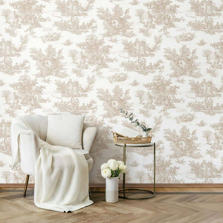 Vliestapete Landschaft, Menschen Grafisch Klassisch matt in Beige - WA473021