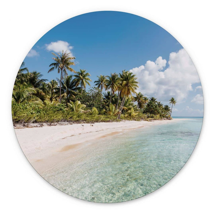 Wandbild Palmenstrand in der Südsee - Colombo - Alu-Dibond Rund - WA464908