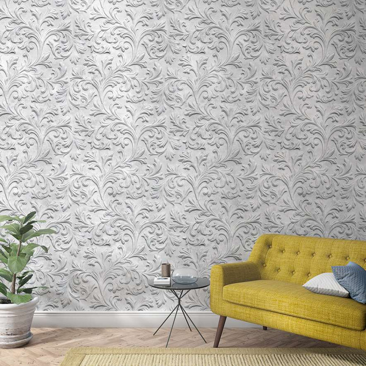 Fototapete mit Damask Motiv Grau ,Ornamental 2.70 x 1.59 m - WA448964
