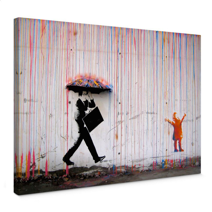 Leinwanddruck Coloured Rain von Banksy – Zeitlose Streetart für Ihr Zuhause - WA306773