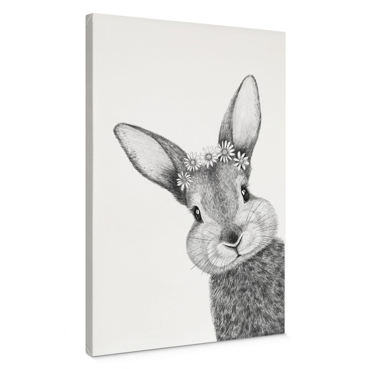Leinwandbild Niedlicher Hase mit Kamillenblumen - Korenkova - WA434530