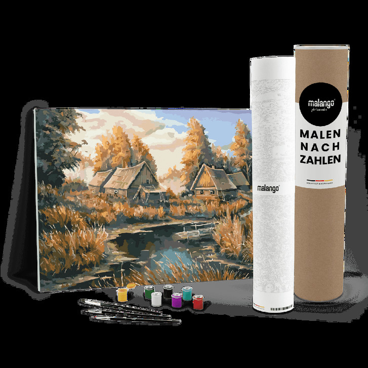 Malen nach Zahlen Leinwandbild - Landschaft am Fluss - WA446730