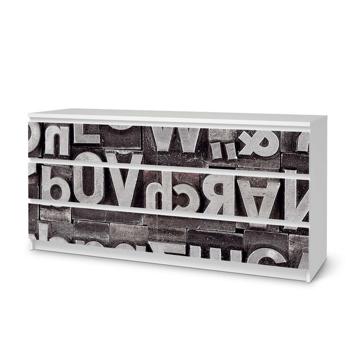 Möbelfolie IKEA Malm Kommode 6 Schubladen (breit) - Alphabet - CR116521