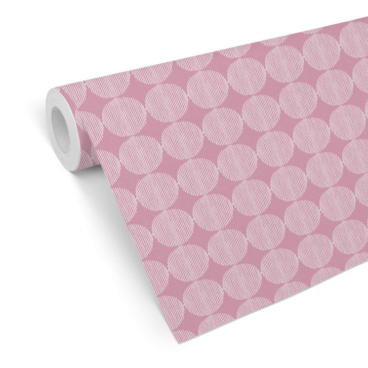 Mustertapete - abstrakte Kreise 02 - pink - WA236646