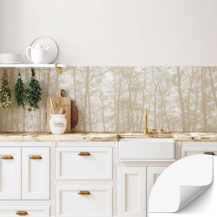 Selbstklebende Küchenrückwand mit Natur-Motiv - Stiller Winterwald - Böhmer - WA499593