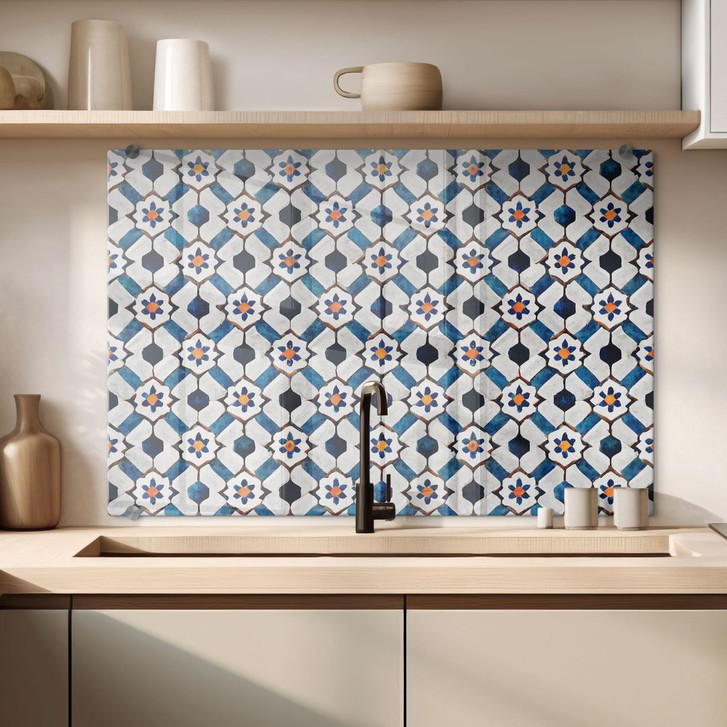 Spritzschutz Geometrisches Muster mit Blumen - Treechild - WA429070