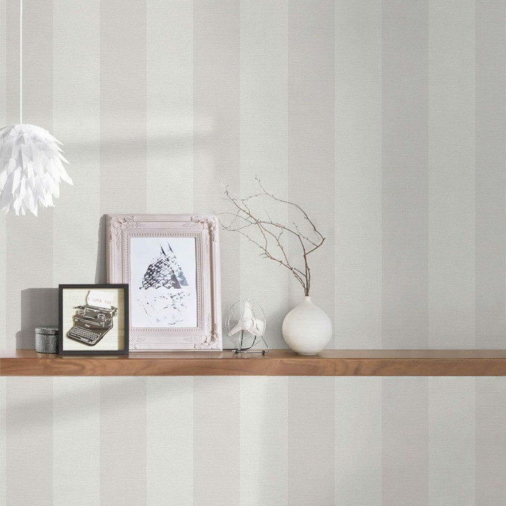 Streifen-Tapete Grau Weiss PVC-Frei - Vliestapete gestreift von A.S. Création 386653 - WA395621