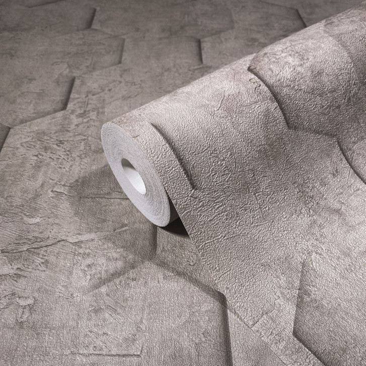 Vliestapete mit 3D-Optik im Wabenmuster braun Grafisch - WA444887