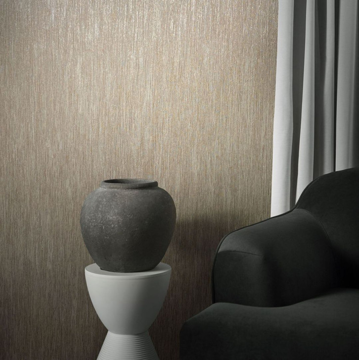 Vliestapete mit leichten Linien und Streifen beige Uni - WA508834