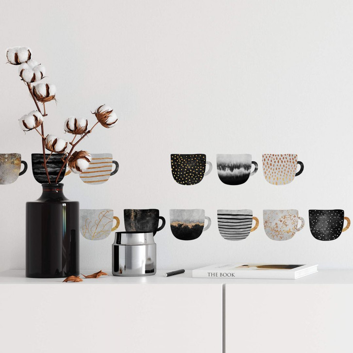 Wandtattoo Fredriksson - Kaffeetassen: Pretty Black & Gold - WA260230