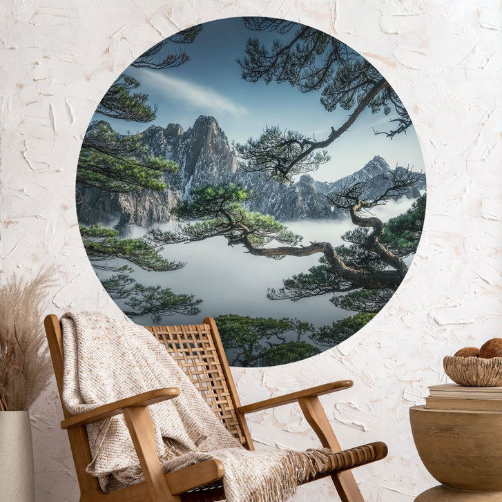 Wandtattoo Kiefernwald im Huang Shan Gebirge - NingYun Ye - Rund - WA434772