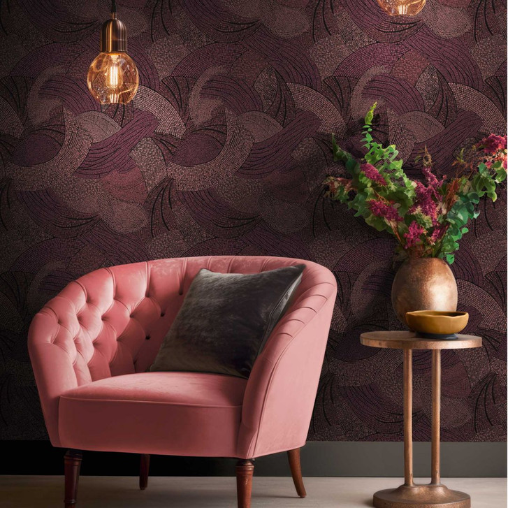 Abstrakte Mustertapete in Violett Rosa – Moderne Vliestapete mit lebendiger Struktur - WA456590