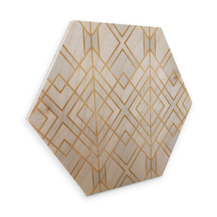 Hexagon - Holz Birke-Furnier Fredriksson - Goldene Geometrie - WA289045
