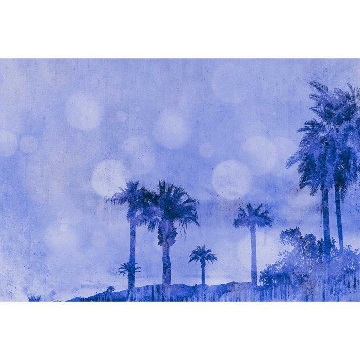 Livingwalls Fototapete ARTist Palm Oasis mit Palmen blau - WA310889
