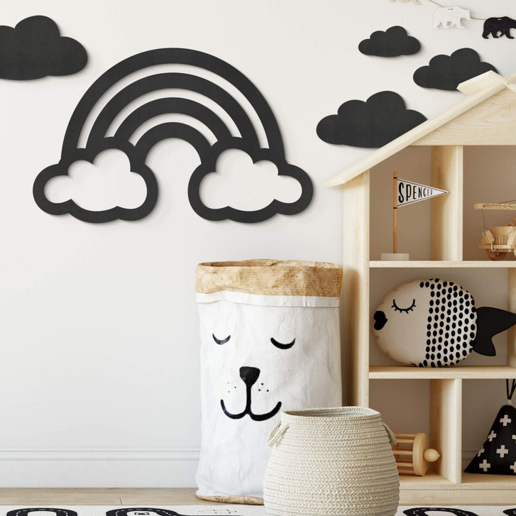 MDF - Holzdeko - Regenbogen mit Wolken - WA311382