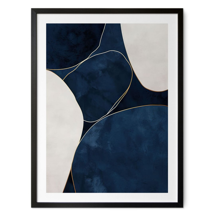 Poster Geometrische Balance in Blau und Weiss - Paksoylu - WA427672