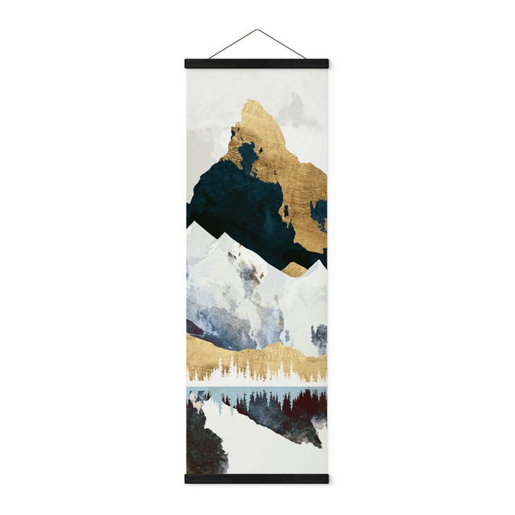 Stoffbild Reflektion einer Winterlandschaft - SpaceFrog Designs - Panorama - WA429471