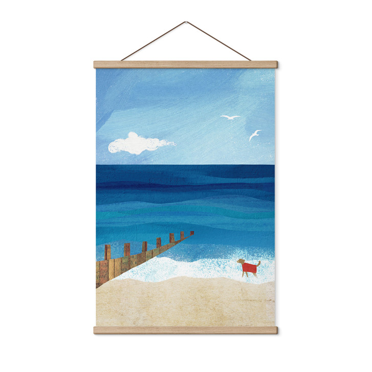 Stoffbild Sommerstrand mit Hund am Meer - Rivers - WA516112
