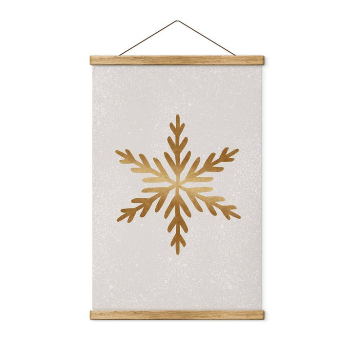 Stoffbild Weihnachten - Goldene Schneeflocke - Orara Studio - WA411554