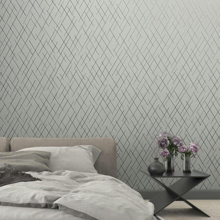Vliestapete mit geometrischen Rauten grau, beige Grafisch - WA451358