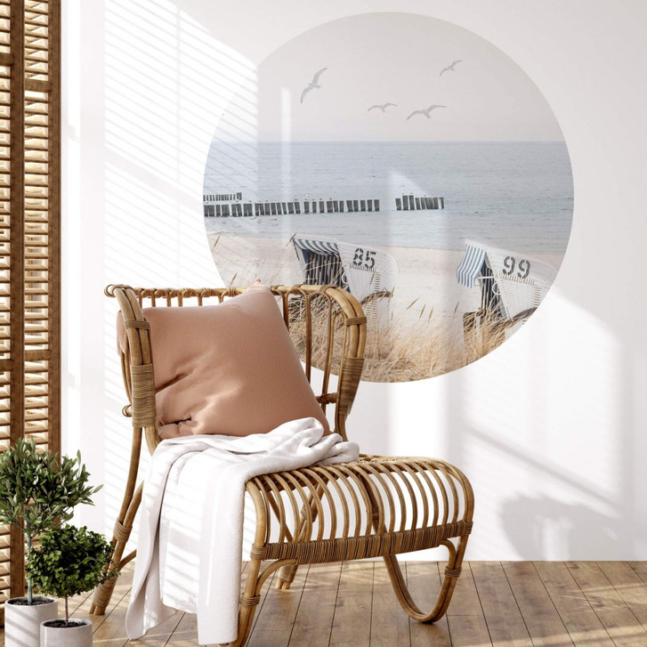 Wandtattoo Strand mit Meerblick - Rund - WA384061