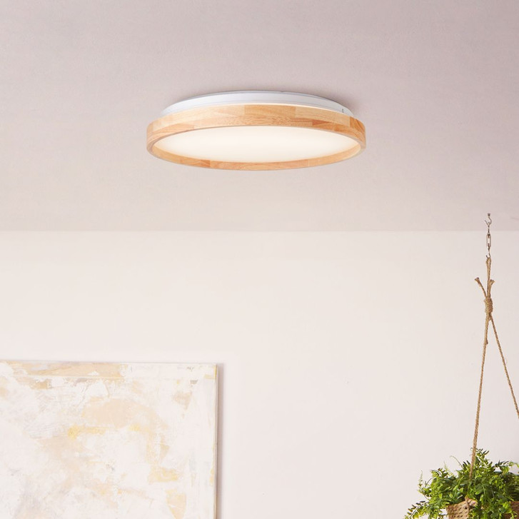 Deckenleuchte Alea, beige, Ø 39.5 cm, Holz Deckenlampe - WA438481