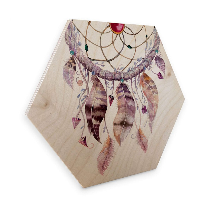 Hexagon - Holz Birke-Furnier - Kvilis - Traumfänger - WA263375