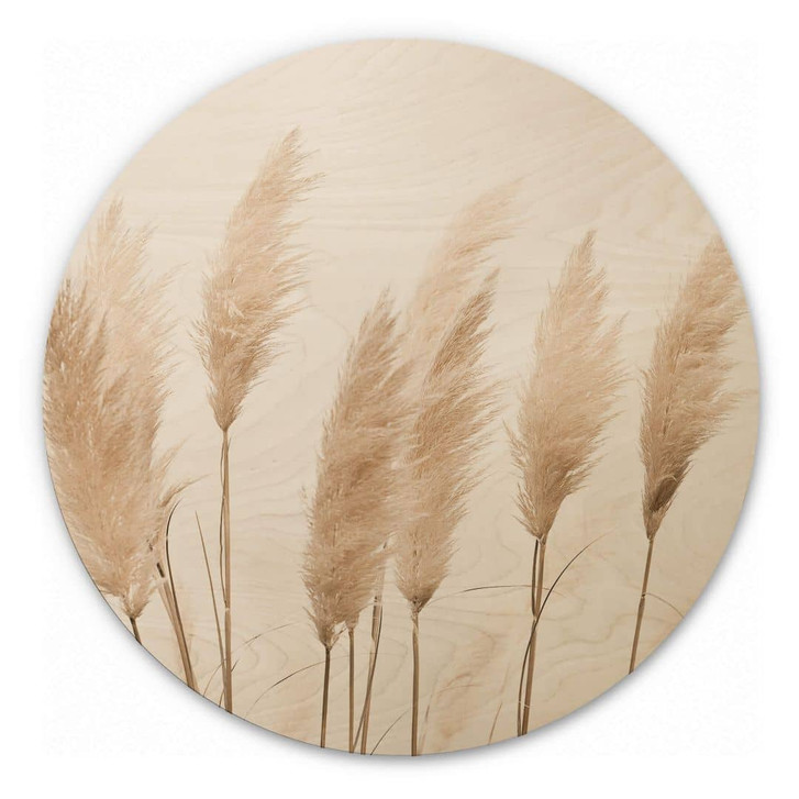 Holzbild - Pampas - Rund ohne Wandhalterung - Ø 30 cm - RS103317