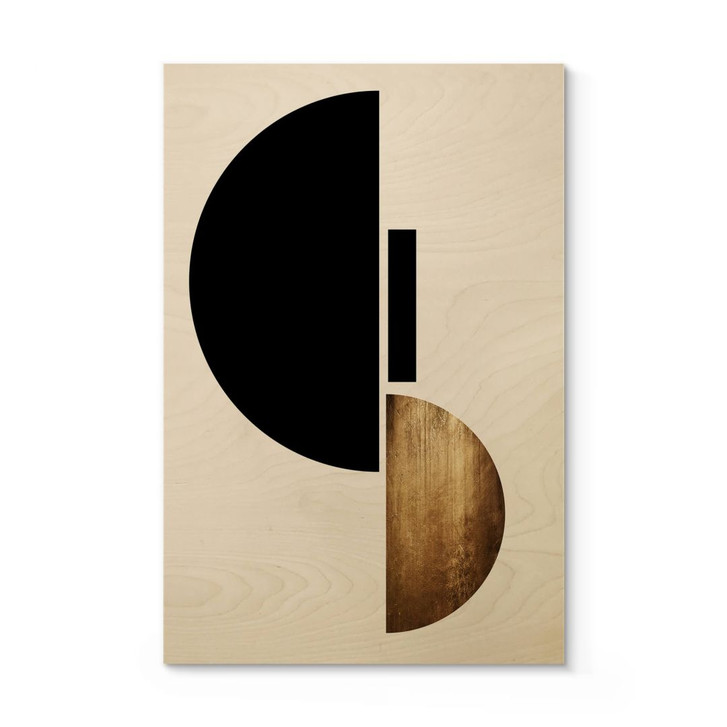 Holzposter Kubistika - Goldenes Gepräge - WA299955