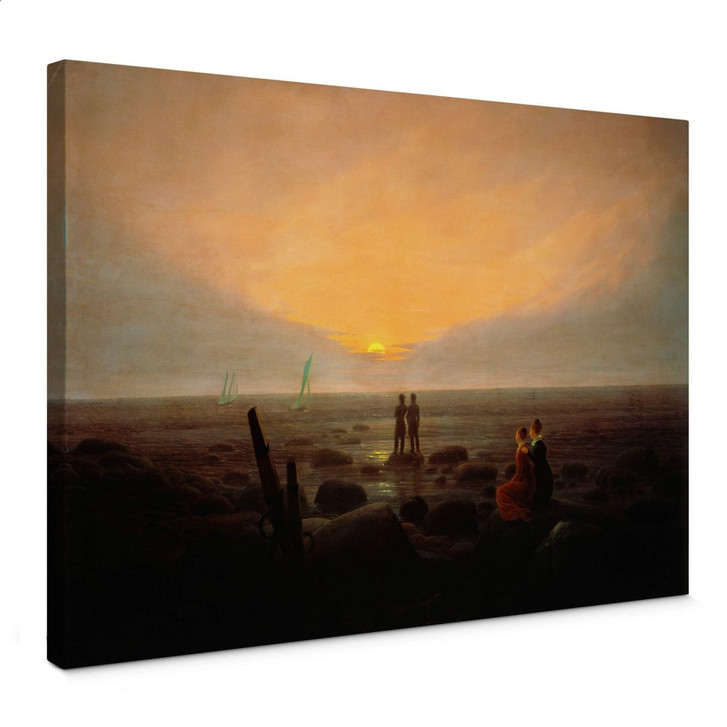 Leinwandbild Friedrich - Mondaufgang über dem Meer - WA363504