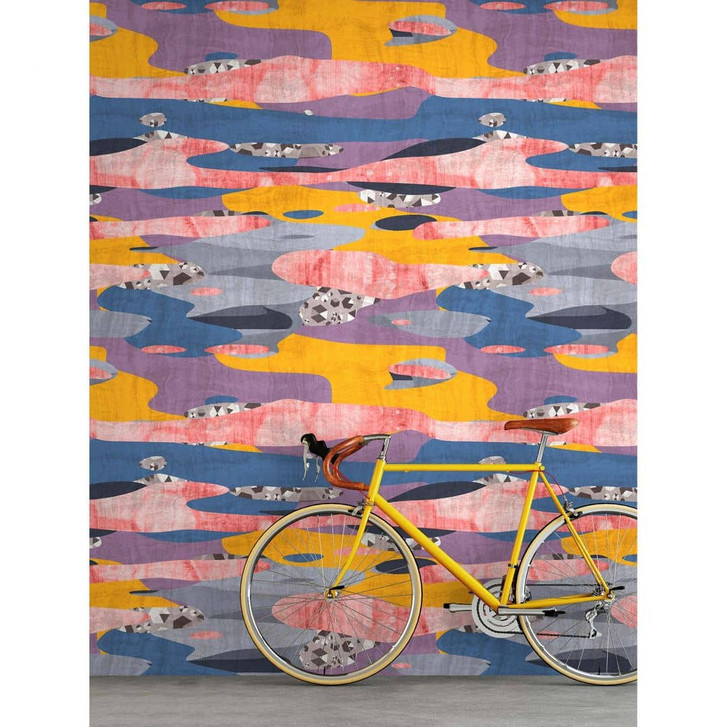 Livingwalls Fototapete Walls by Patel 3 Zimbabwe 3 gelb, blau, rosa, lila, grau - WA328087