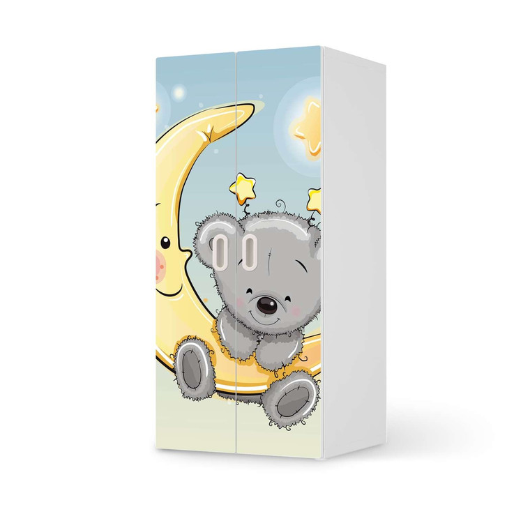 Möbelfolie IKEA Stuva / Fritids Schrank - 2 grosse Türen - Teddy und Mond - CR117891