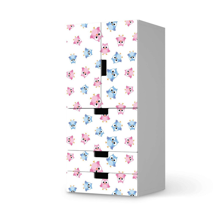 Möbelfolie IKEA Stuva / Malad - 3 Schubladen und 2 kleine Türen - Eulenparty - CR117188