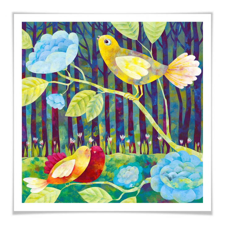 Poster Blanz - Vögel im Wald  - WA157817